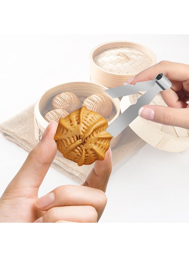 اتش واي 2 قطعة ملقط المعجنات ملقط ، ملقط المعجنات الفولاذ المقاوم للصدأ ، أداة المكشكش للخبز لتزيين وختم ملفات تعريف الارتباط - Image 5