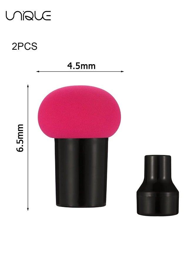 يونيك 2 قطع مسحوق نفث، ماكياج الإسفنج ماكياج مزج الإسفنج مسحوق نفخة الفطر الوجه مؤسسة الإسفنج أدوات ماكياج مع حالة مقبض لكريمات الأساس السائل والمساحيق - Image 2