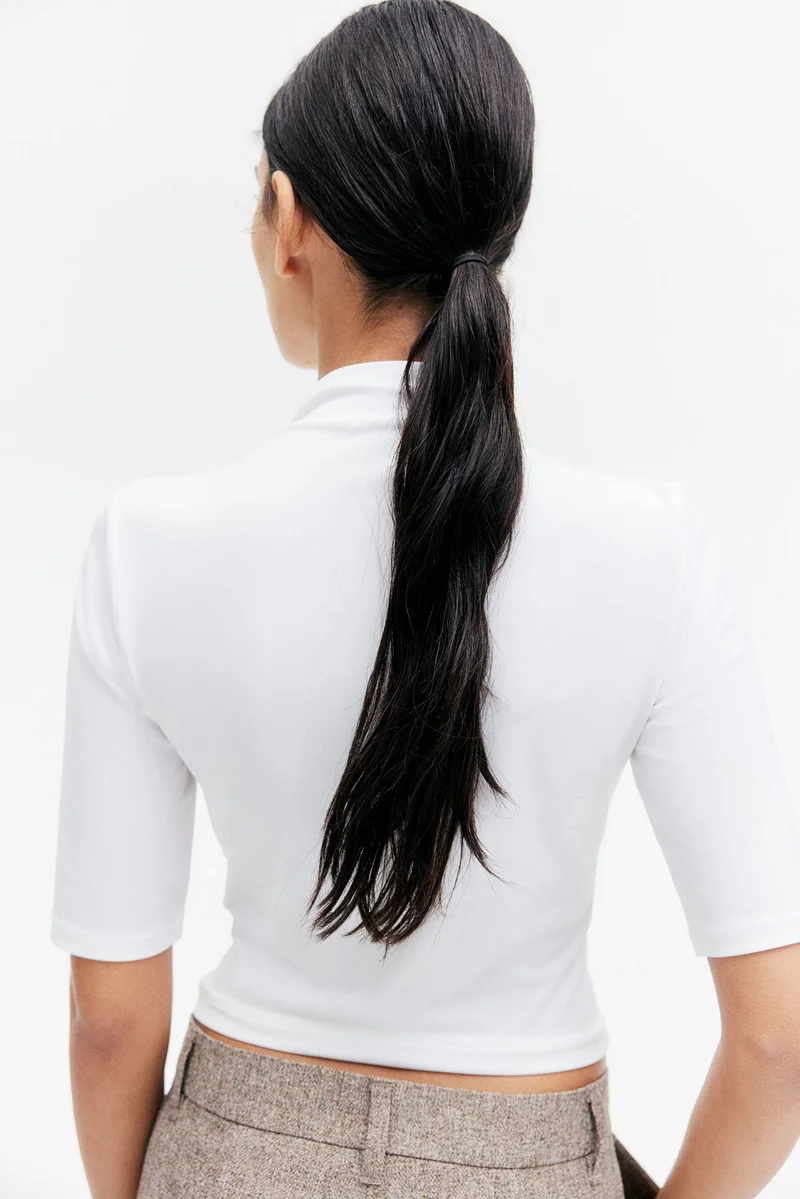 اتش اند ام Turtleneck microfibre top