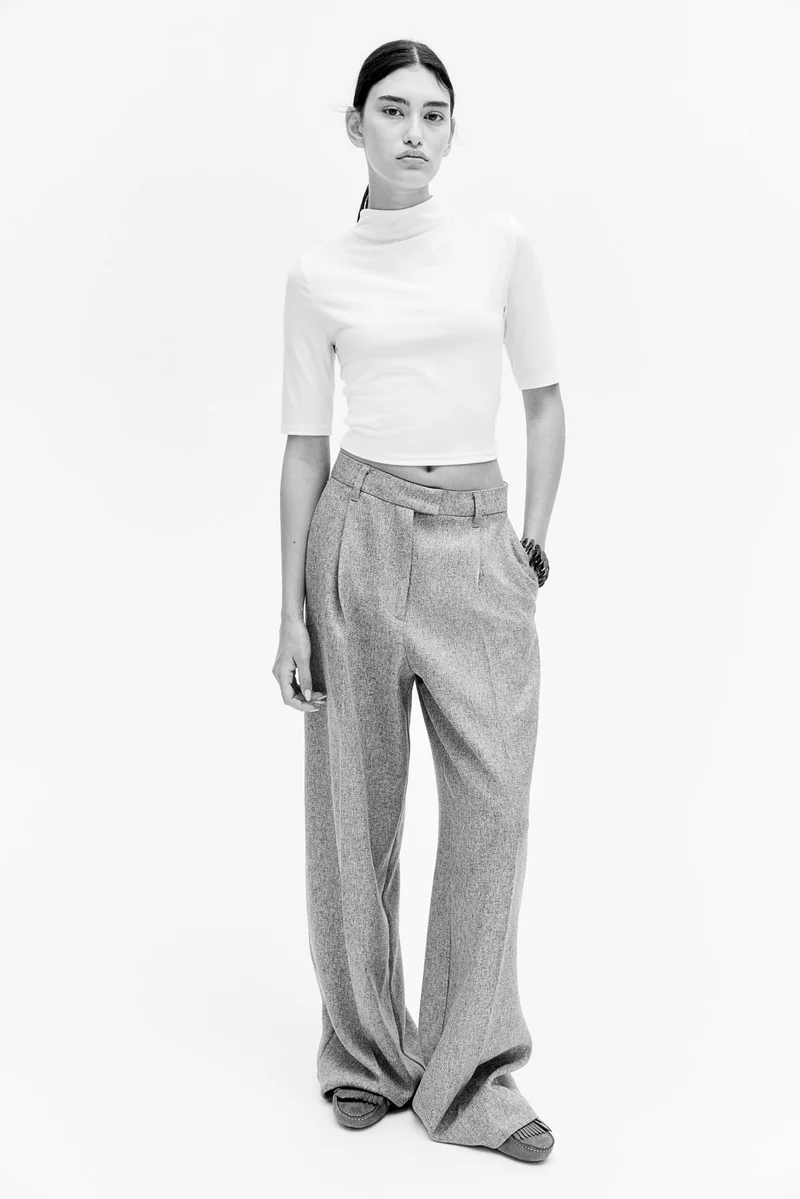 اتش اند ام Turtleneck microfibre top