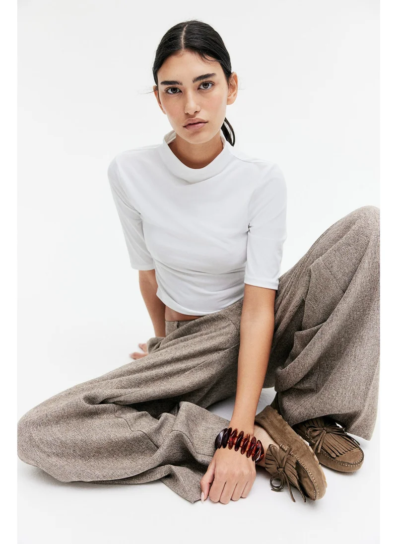 اتش اند ام Turtleneck microfibre top