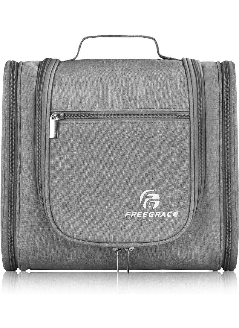 Freegrace Hanging Toiletry Bag Extra Large Capacity | Premium Travel Organizer Bags For Men And Women | Durable Waterproof Nylon Bathroom, Shower, Makeup Bag For Toiletries, Cosmetics, Brushes 