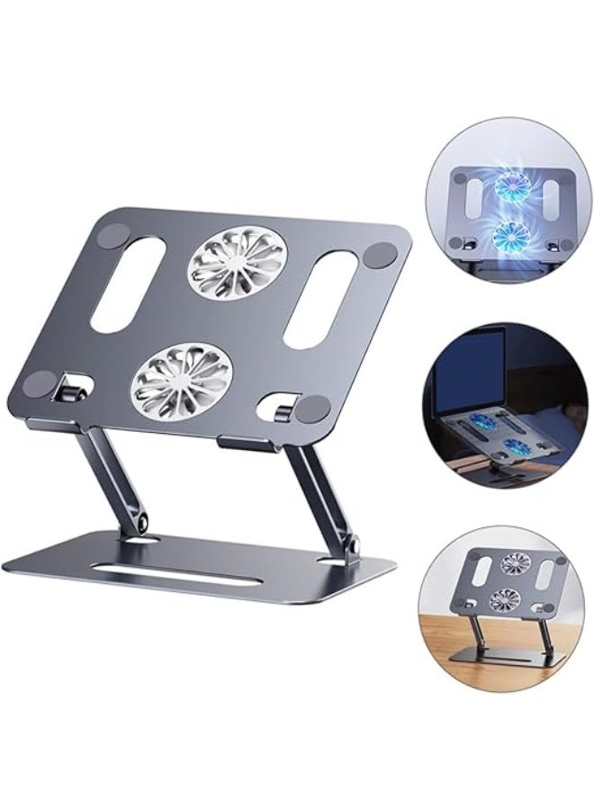 Heavy-Duty Aluminum Laptop Stand – Adjustable Height & 180° Angle, Portable for 10–17” Laptops - Image 2