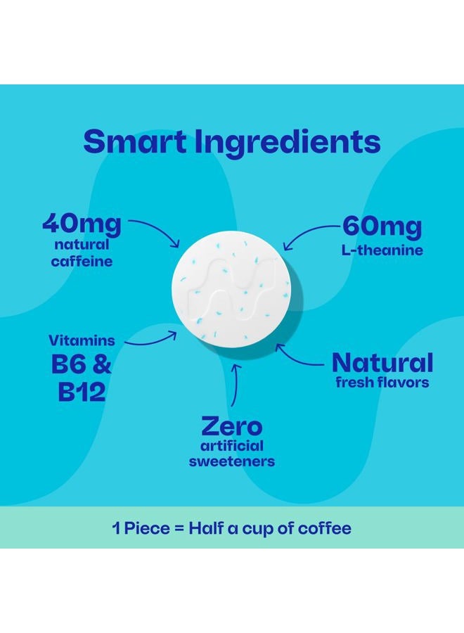 Neuro علكة الطاقة كافيين (90 قطعة) - خالية من السكر مع L-theanine + كافيين طبيعي + فيتامين B12 و B6 - مكمل طاقة وتركيز نوتروبيك للنساء والرجال - كيتو ونباتي، بنكهة النعناع - Image 4