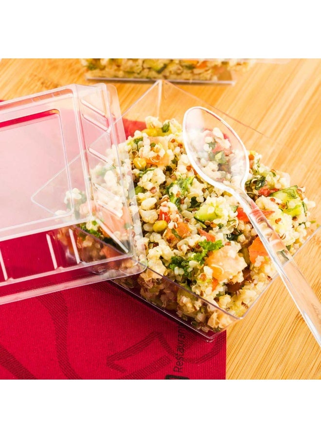 Restaurantware LIDS ONLY: Lids For 16 Ounce Disposable Bowls, 100 Lids For Appetizer Bowls- Containers Sold Separately, Sturdy, Clear Plastic Lids For 16 Ounce Kova Dessert Bowls, Secure Fit - Image 3