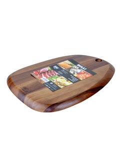 BILLI Pebble Shaped Acacia Cutting Board, Serving Board, 38x28 cm (Natural Acacia) Made in Thailand  - Image 2
