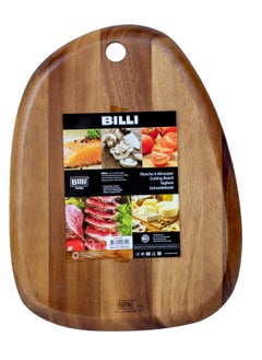 BILLI Pebble Shaped Acacia Cutting Board, Serving Board, 38x28 cm (Natural Acacia) Made in Thailand  - Image 4