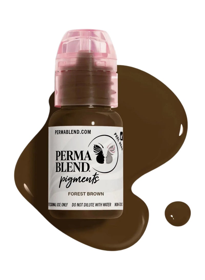 Perma Blend Eyebrow Pigment Forest Brown Shades 15 Ml Microblading Ink For Eyebrows, Eyes, And Scalp Professional Cosmetic Pigment