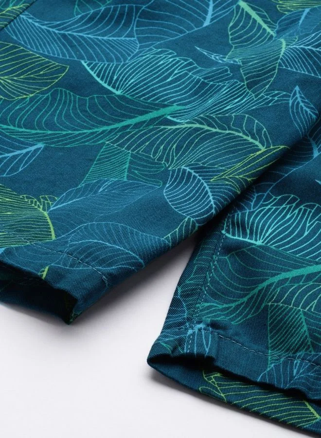 شركة المرآب الهندية Men Slim Fit Printed Mid-Rise Shorts