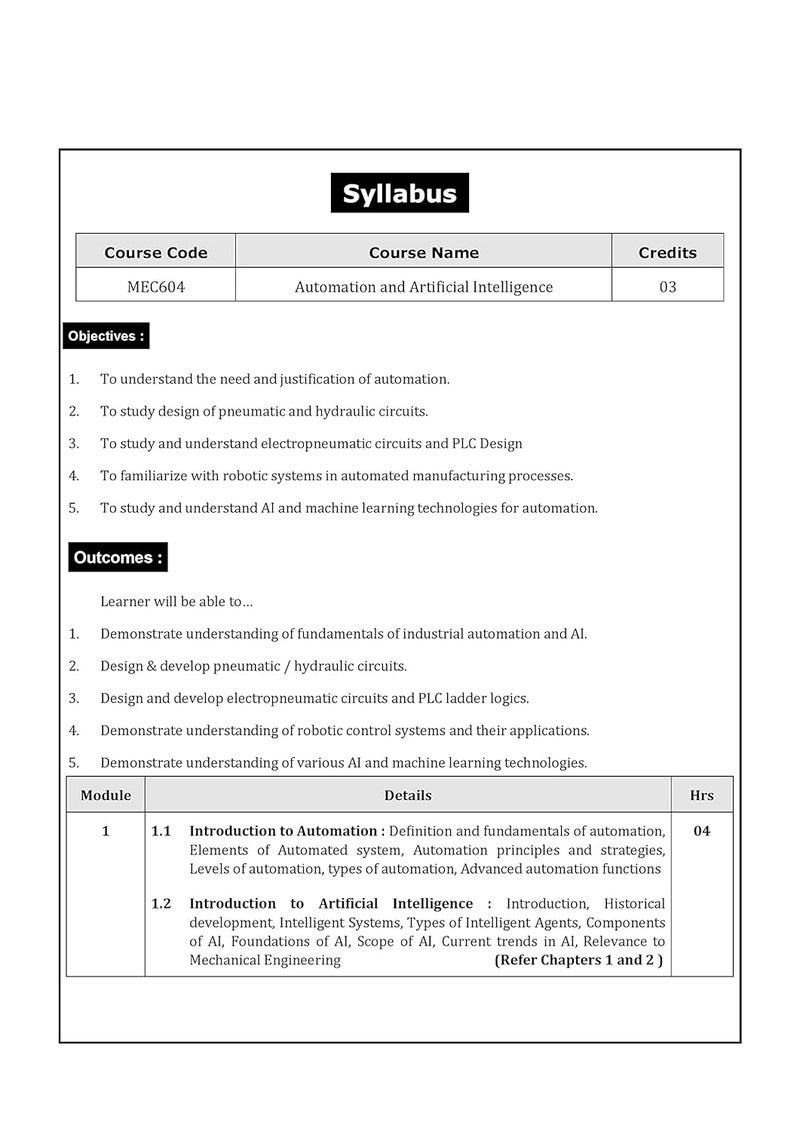 Automation & Artificial Intelligence For Mumbai University B.E. Mechanical & Automobile Engineering Sem 6 - Image 3