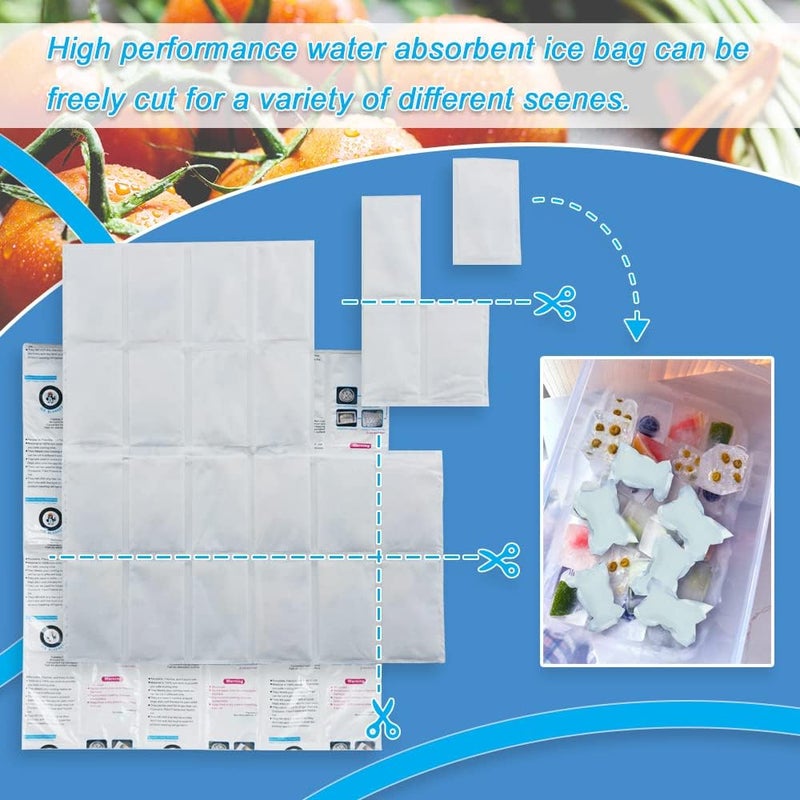 WORLD-BIO Ice Packs Sheets for Shipping and Cooler, Lunch Box Cold Pack - Long Lasting Cold Dry Ice Pack for Frozen Shipping Food, Flexible Ice Sheet Blankets, 12 Ice Cells Each (7" x 13" - 24 Sheets) - Image 3