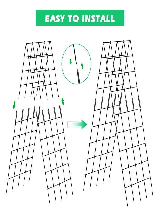 DoCred Cucumber Trellis, 2 Pack Foldable A Frame Trellis for Raised Bed Climbing Plants, Vegetables, Includes Plant Support Clips, Twist Ties, Plastic Ties- Made from PVC-Coated Steel - Image 4