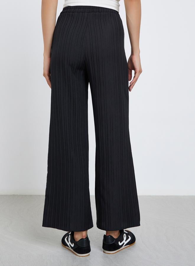 Take Two Textured Wide Leg Pants With Drawstring - Image 4