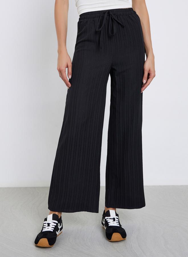 Take Two Textured Wide Leg Pants With Drawstring - Image 5