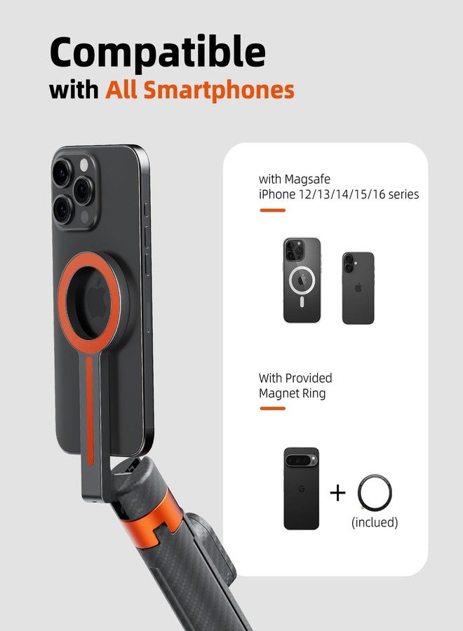 TODI 65" Magnetic Tripod for iPhone with Remote, Selfie Stick for iPhone Magsafe, Cell Phone Tripod Stand for Recording, Travel Tripod Compatible with 16/15/14/13/12 Series - Image 4