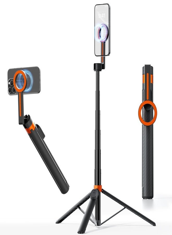 TODI 65" Magnetic Tripod for iPhone with Remote, Selfie Stick for iPhone Magsafe, Cell Phone Tripod Stand for Recording, Travel Tripod Compatible with 16/15/14/13/12 Series - Image 1