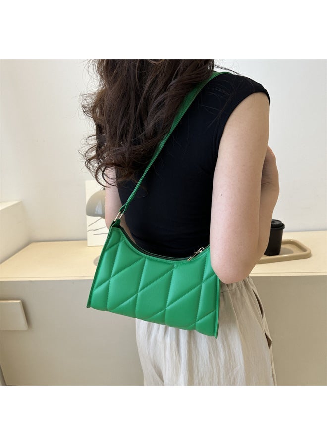 Beautiful Personality Simple Western Style Diamond Embroidery Thread Shoulder Bag Female 2023 Texture Underarm Bag Travel Small Square Bag Fashion-Color:White - Image 4