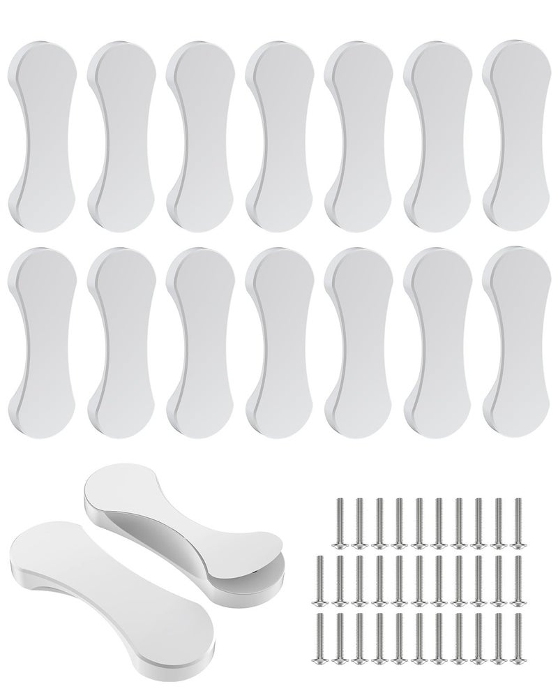 Mebantoo 16 Pack Adhesive Cabinet Handles, 3 Inch Self-Stick Knobs, Barn Door & Finger Pulls For Closets, Sliding Shower Glass Doors, Wardrobes, Drawers, Windows (16, White) - Image 1