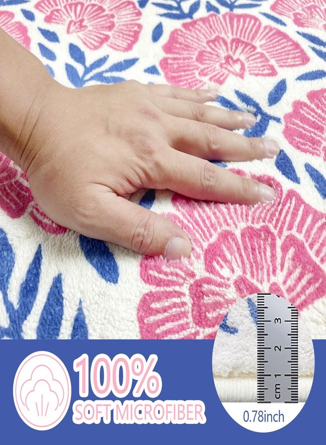 SHIYUE Cute Bath Mat for Bathroom Rugs, Ultra Soft and Fluffy Microfiber Water Absorption Non Slip Mat for Bedroom Kitchen Bathroom Toilet Floors(18"×26" Pink Flower) - Image 3