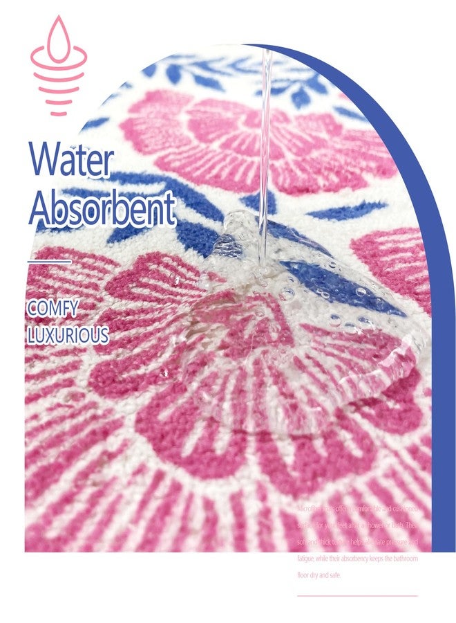 SHIYUE Cute Bath Mat for Bathroom Rugs, Ultra Soft and Fluffy Microfiber Water Absorption Non Slip Mat for Bedroom Kitchen Bathroom Toilet Floors(18"×26" Pink Flower) - Image 5