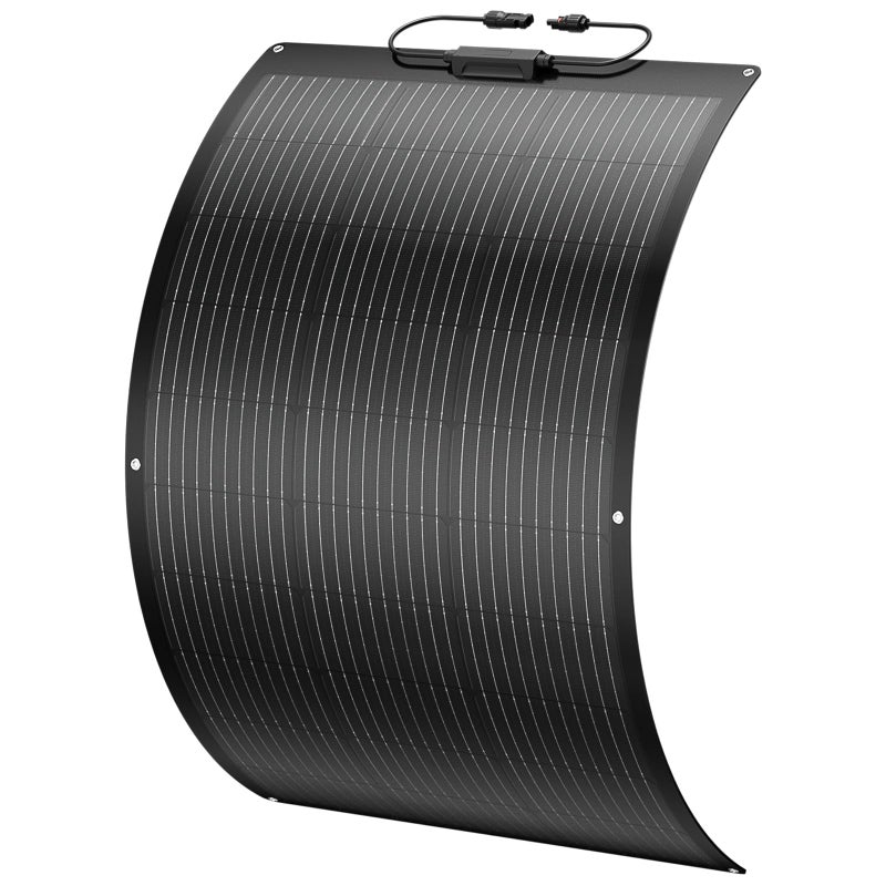 BougeRV Arch 100 Watt Fiberglass Flexible Solar Panel 23% High-Efficiency, 270Â° Lightweight Portable Bendable 12 Volts 10BB Mono Cell for RV Camping Home Boat Marine Curve Surface Black - Image 1