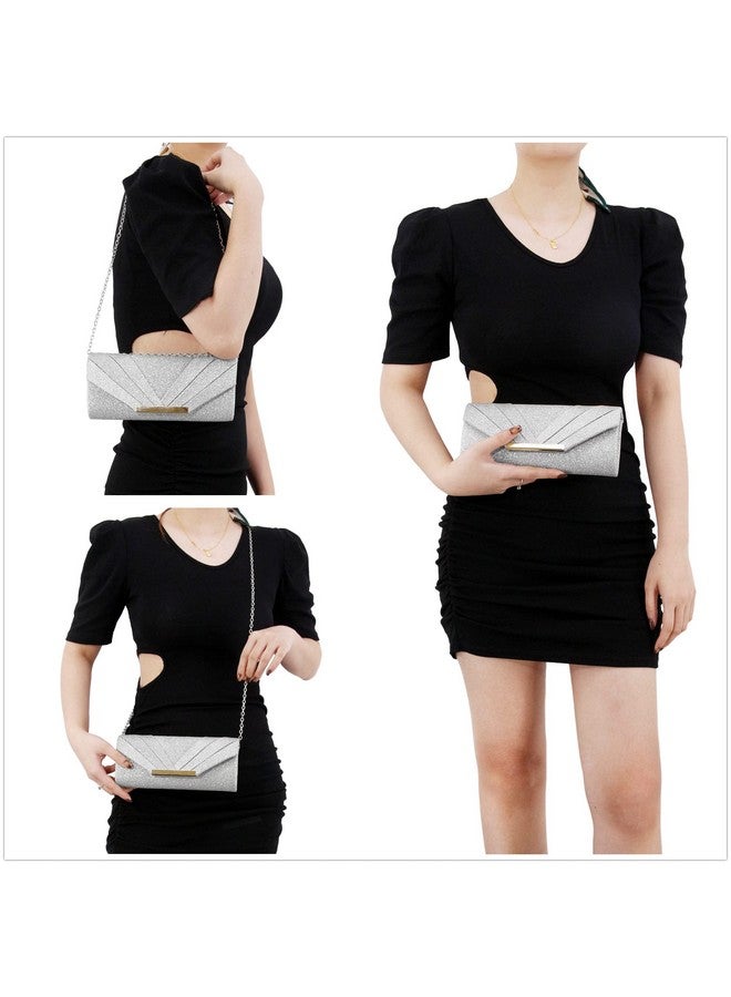 Naimo Womens Sparkle Paillette Clutch Evening Bag Elegant Pleated Envelope Handbag Party Cocktail Wedding Purse - Image 3