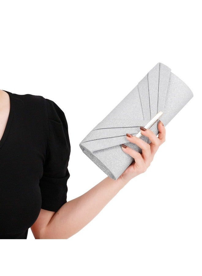 Naimo Womens Sparkle Paillette Clutch Evening Bag Elegant Pleated Envelope Handbag Party Cocktail Wedding Purse - Image 2