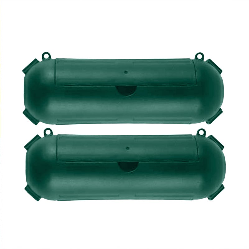 2-Pack Outdoor Extension Cord Cover, Waterproof Connection Protector with 4 Seal Latches, Adjustable Compartment for AWG 12/14/16 Cords, Holiday Decoration Lights and Plugs, Green - Image 2