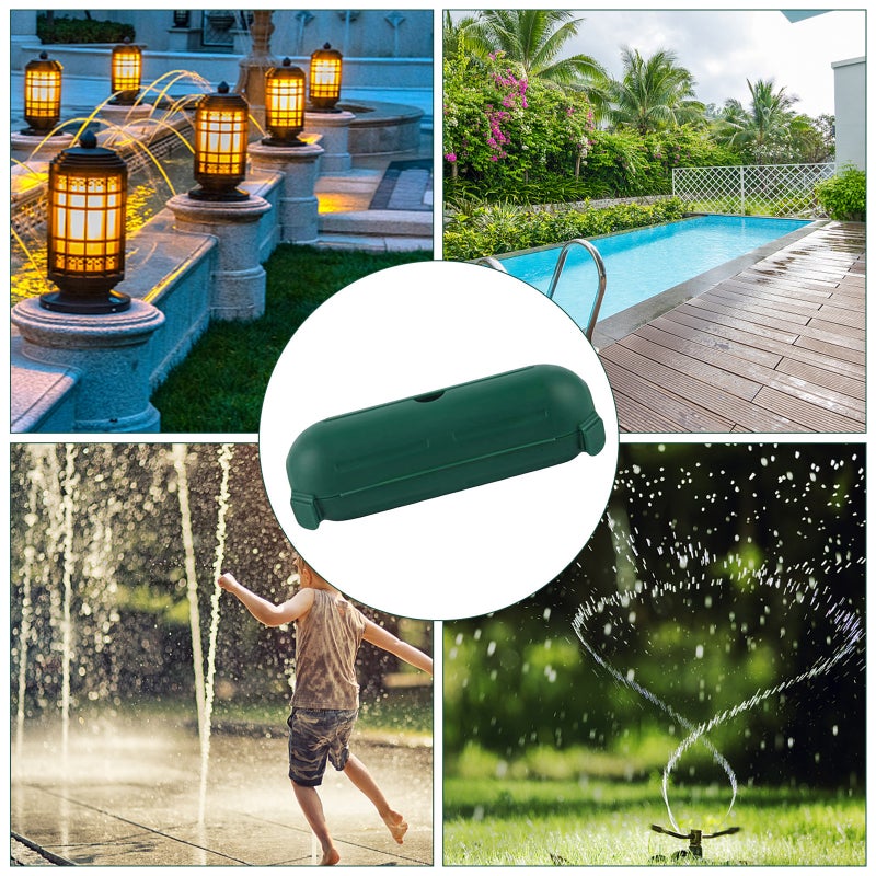 2-Pack Outdoor Extension Cord Cover, Waterproof Connection Protector with 4 Seal Latches, Adjustable Compartment for AWG 12/14/16 Cords, Holiday Decoration Lights and Plugs, Green - Image 3