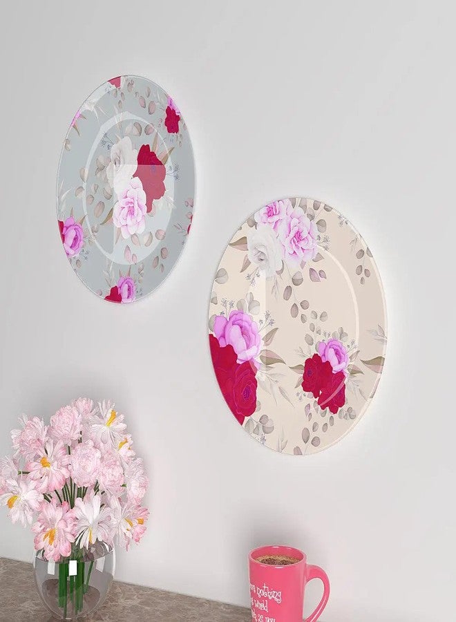 woodhang Set of 2 Decorative Plates with Vintage Rose Floral Design, Elegant Ceramic Wall Art for Living Room, Bedroom, or Dining Area|Wall Plates for Home Decoration|Home Décor Gift Items - Image 4