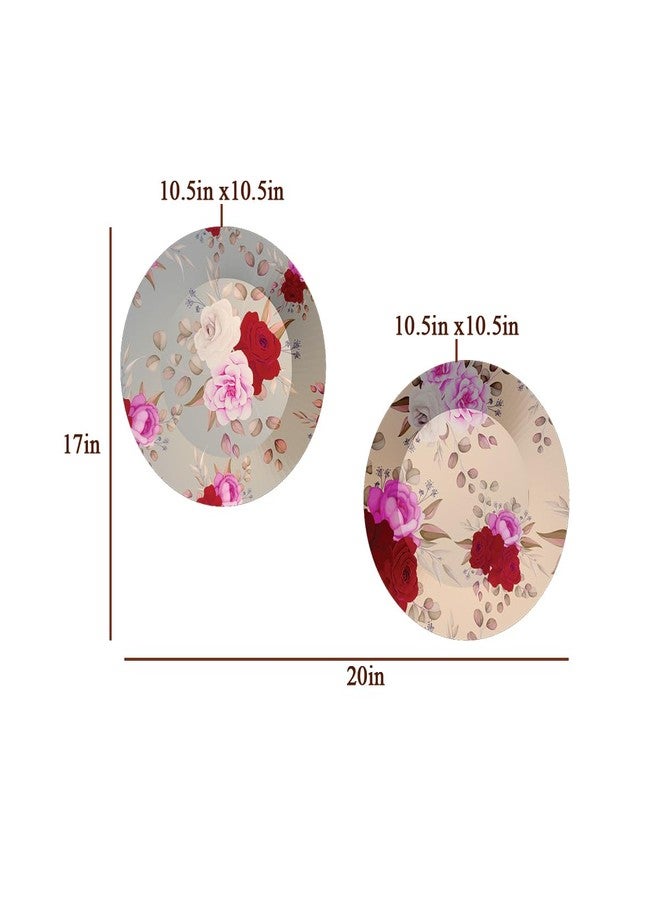 woodhang Set of 2 Decorative Plates with Vintage Rose Floral Design, Elegant Ceramic Wall Art for Living Room, Bedroom, or Dining Area|Wall Plates for Home Decoration|Home Décor Gift Items - Image 2