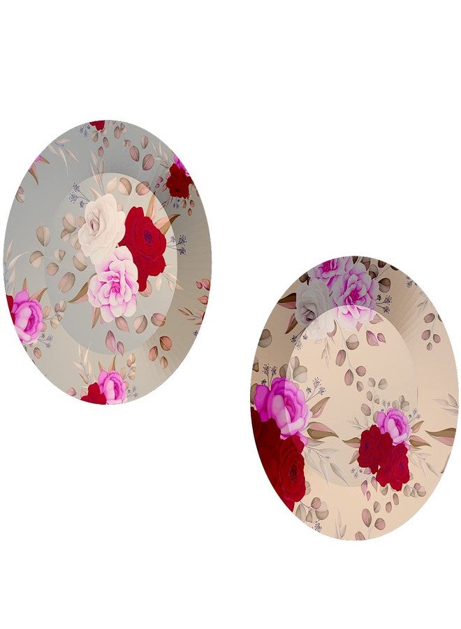 woodhang Set of 2 Decorative Plates with Vintage Rose Floral Design, Elegant Ceramic Wall Art for Living Room, Bedroom, or Dining Area|Wall Plates for Home Decoration|Home Décor Gift Items - Image 5