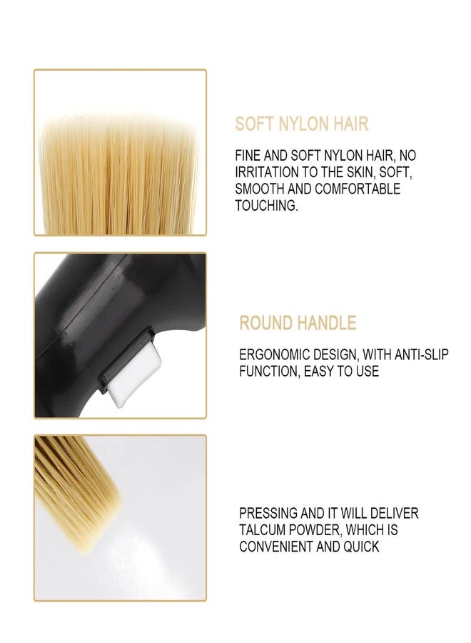 Acouto Soft Hair Neck Duster Hairdressing Powder Storage Styling Dust Cleaning BrushBlack Eliminate Damaged Hair Tender and Thick Nylon Bru (black) - Image 4