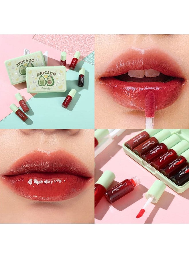 MinFei 6 Colors Lip Tint Stain Set,Korean Velvet Water Lip Tint,Natural Lip and Cheek Tint, Long lasting Non-Stick Cup Waterproof Lip Tint Makeup  - Image 4