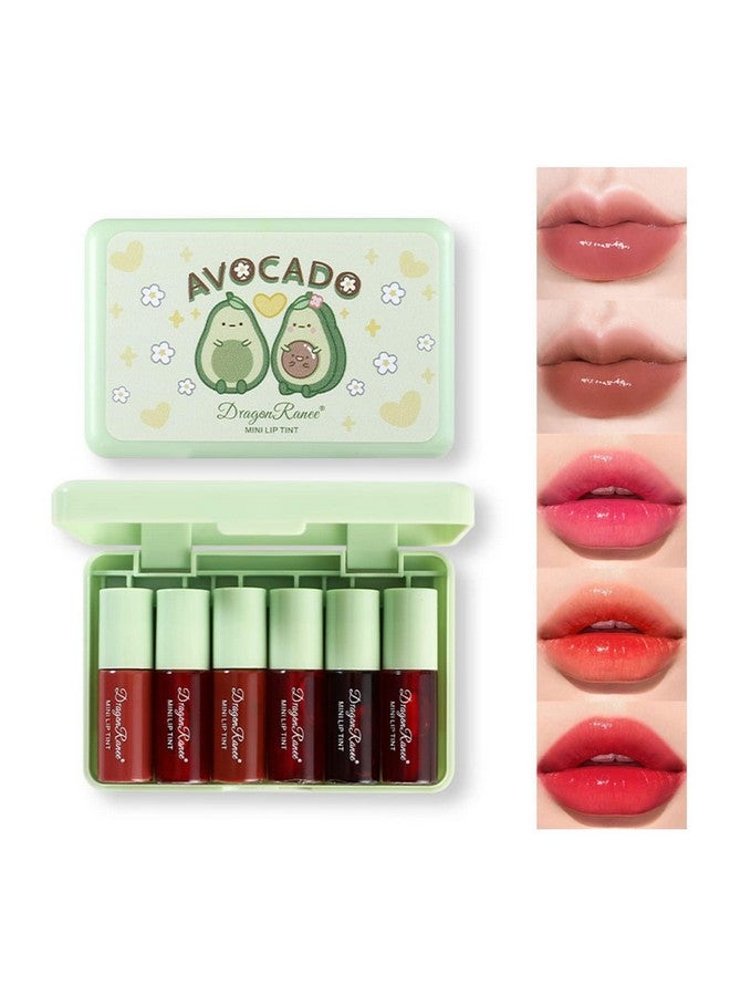 MinFei 6 Colors Lip Tint Stain Set,Korean Velvet Water Lip Tint,Natural Lip and Cheek Tint, Long lasting Non-Stick Cup Waterproof Lip Tint Makeup  - Image 1
