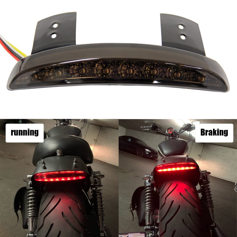 MISS MOLY Motorcycle Chopped Rear Fender Edge LED Brake License Plate Tail Light Stop Running Light Turn Signal Lamp for Harley Sportster XL883N 1200N XL1200V XL1200X - Image 2