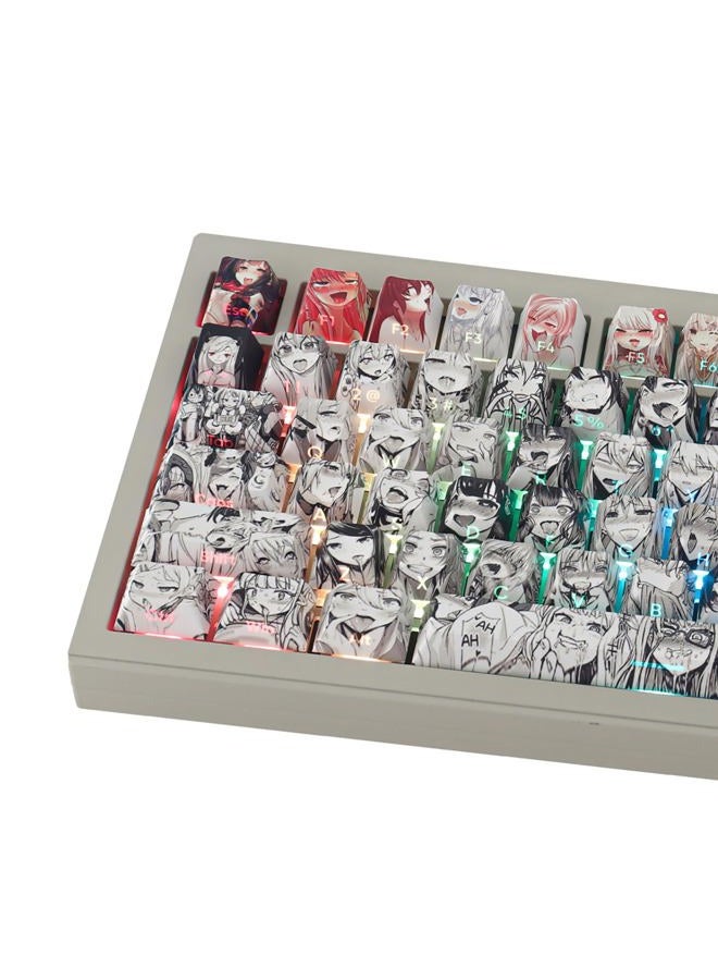 Gliging Shine Through PBT Keycaps - Side Print Dye-Sub OEM Profile 134keys Keycap Japanese Anime Keycaps Set for Cherry Mx Gateron Kailh Switch Mechanical Keyboard (Anime Keycap) - Image 1