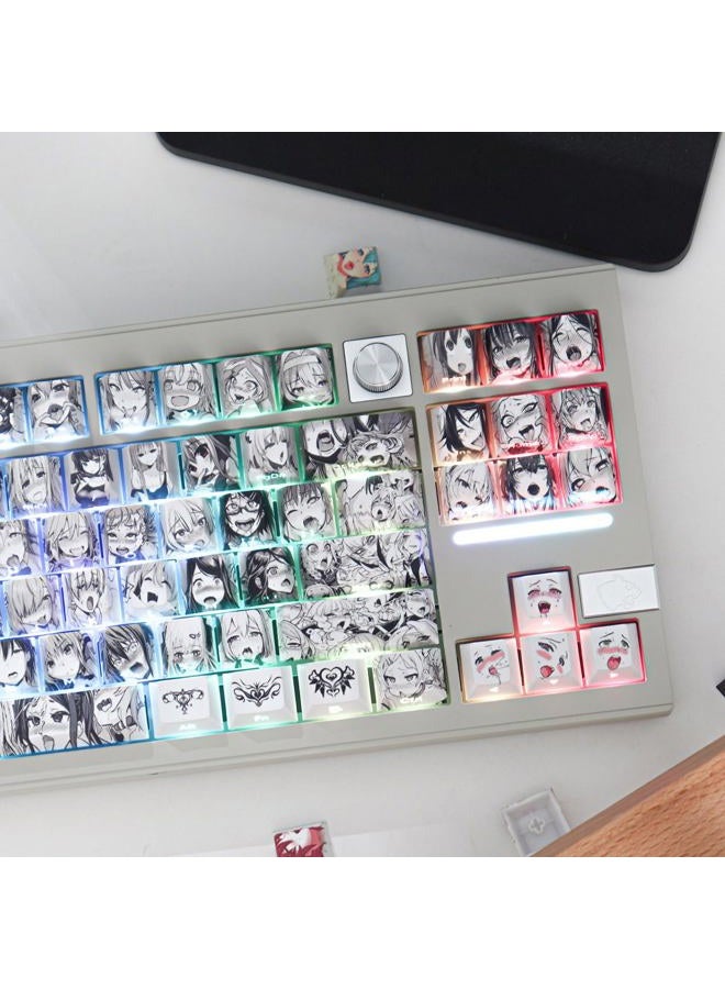 Gliging Shine Through PBT Keycaps - Side Print Dye-Sub OEM Profile 134keys Keycap Japanese Anime Keycaps Set for Cherry Mx Gateron Kailh Switch Mechanical Keyboard (Anime Keycap) - Image 5