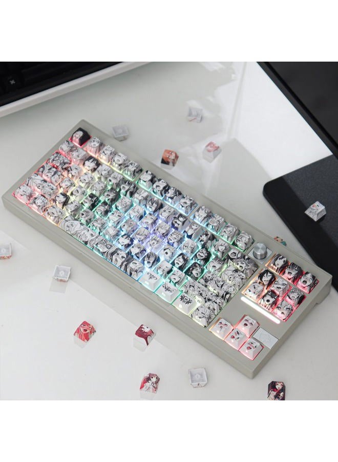 Gliging Shine Through PBT Keycaps - Side Print Dye-Sub OEM Profile 134keys Keycap Japanese Anime Keycaps Set for Cherry Mx Gateron Kailh Switch Mechanical Keyboard (Anime Keycap) - Image 4