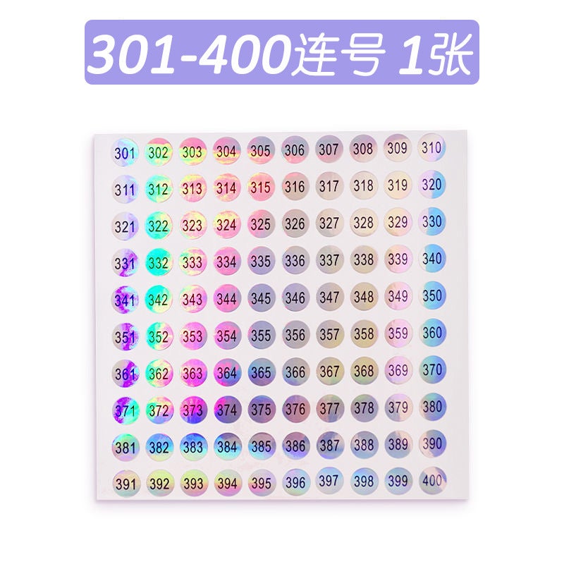 Nail Polish Bottle Number Number Number Sticker Round Laser Waterproof Code Album Label 1-500 Serial Number Number - Image 1