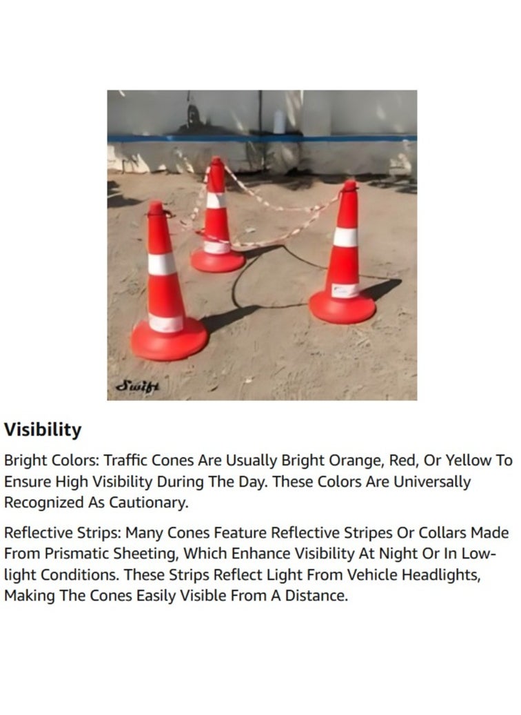 ABBASALI - Safety Cone 100cm With Warning Tape - Image 1
