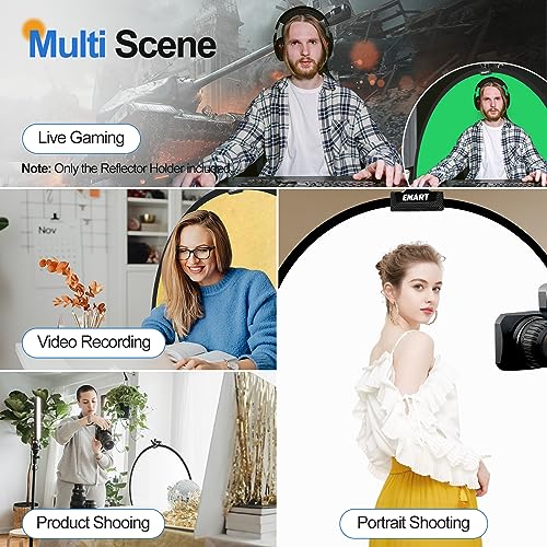 EMART Photography Reflector Holder, Photo Video Studio 5/8" Heavy Duty Metal Clamp Attachment, Light Stand Clip Mount with Umbrella Hole for Backdrop, Diffuser, Lighting - Image 2