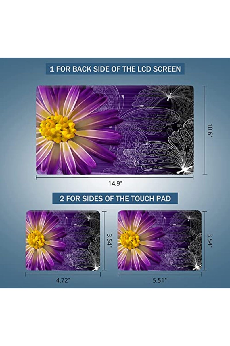 AORTDES Personalized Laptop Skin Sticker 13.3 14 15 15.4 15.6 Inches Universal Netbook Skin Sticker Reusable Notebook PC Art Protector, Butterfly & Daisy Flower - Image 3
