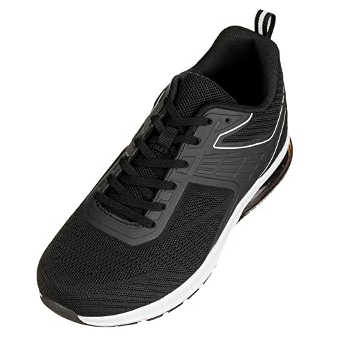 CALTO Men's Invisible Height Increasing Elevator Shoes - Black/White Super Lightweight Sporty Sneakers - 2.4 Inches Taller - Q231 - Size 9 D(M) US - Image 1