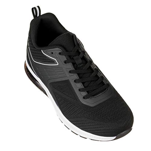 CALTO Men's Invisible Height Increasing Elevator Shoes - Black/White Super Lightweight Sporty Sneakers - 2.4 Inches Taller - Q231 - Size 9 D(M) US - Image 4