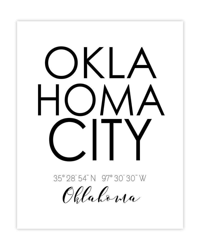 NØØT N&T Oklahoma City Skyline Wall Décor Prints - Set of 2 (8x10) Art Photos - Typography Minimalist Poster - Image 2