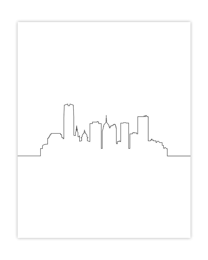 NØØT N&T Oklahoma City Skyline Wall Décor Prints - Set of 2 (8x10) Art Photos - Typography Minimalist Poster - Image 3