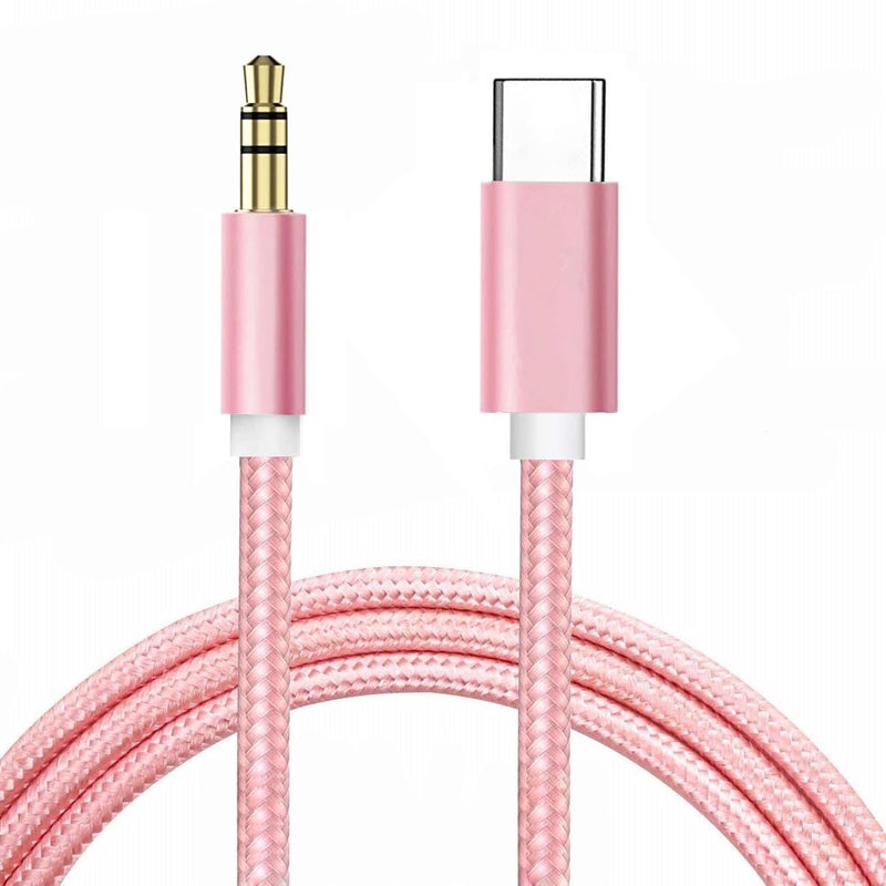 Wahbite USB-C to 3.5mm Aux Audio Cable, Apple MFi Certified Car Stereo Cord for iPhone 15 16 17 Series, iPad Pro, MacBook, Samsung Galaxy S 25 S24 S23 S22 Note 20, Pixel 5 6 7 8 9 (Pink) - Image 1