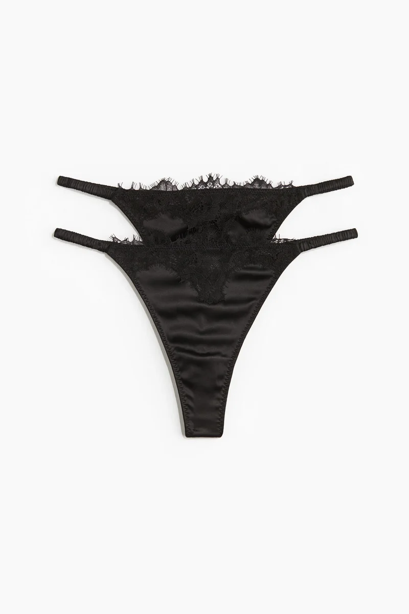 H&M 2-pack satin tanga thong briefs