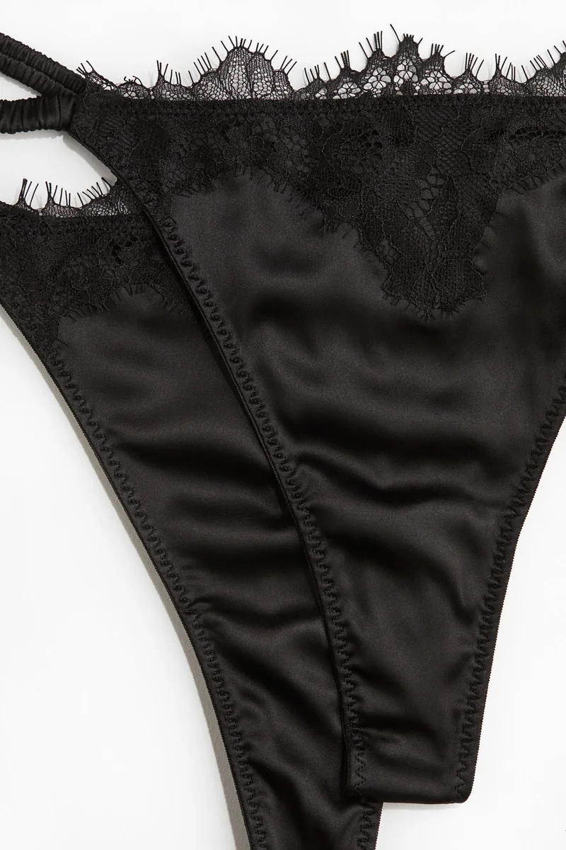 H&M 2-pack satin tanga thong briefs